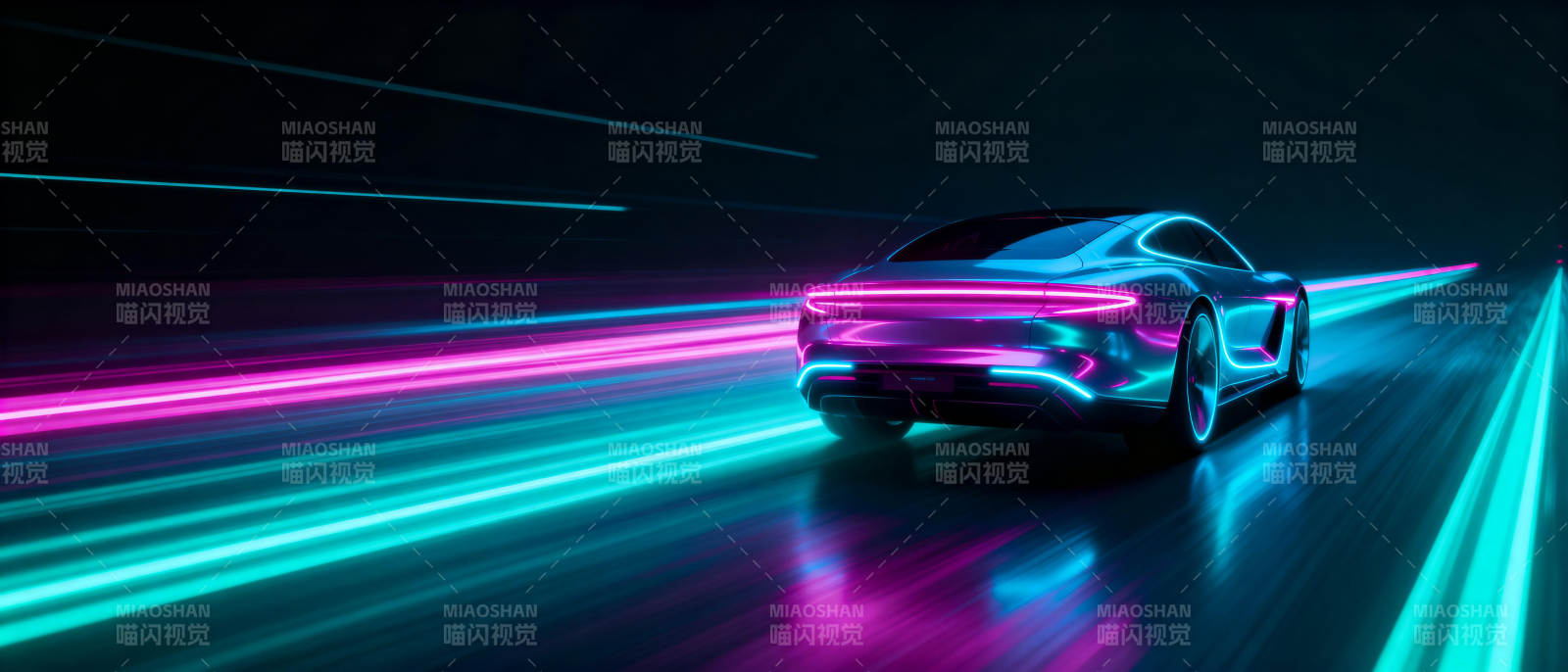 霓虹疾驰未来车图片