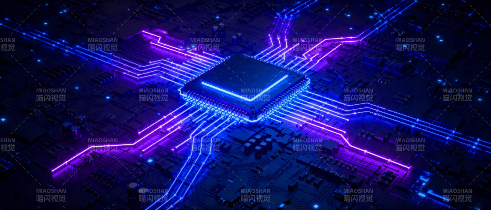 芯片电路光效图图片