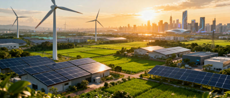 绿色能源城市风光图片