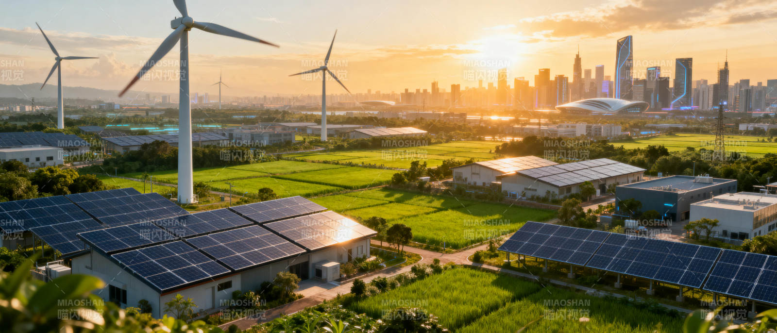 绿色能源城市风光图片