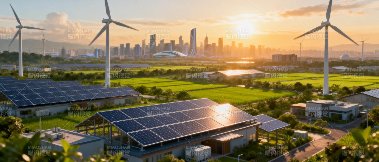 绿色能源城市风光图片