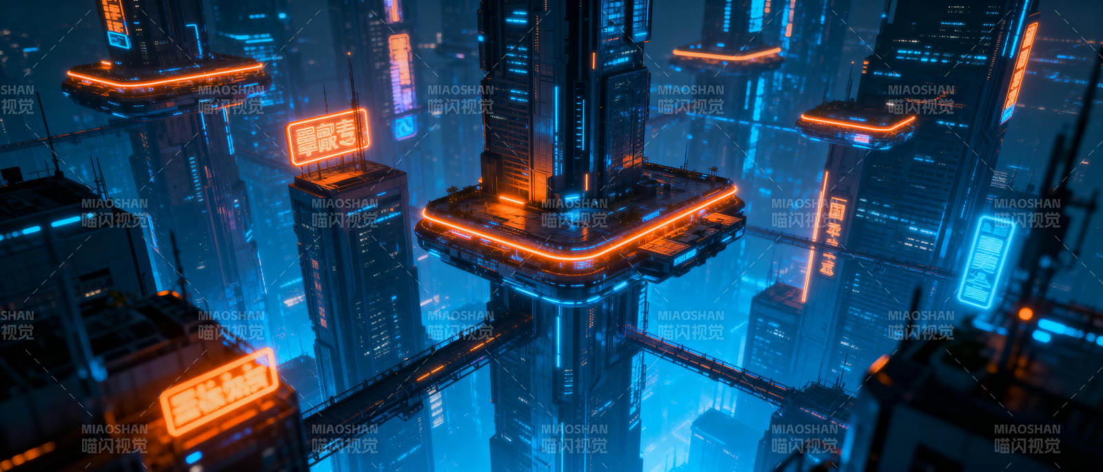 未来都市夜景图片