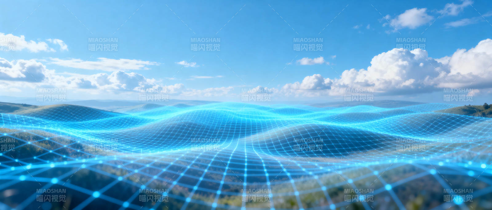 科技蓝网映山河图片