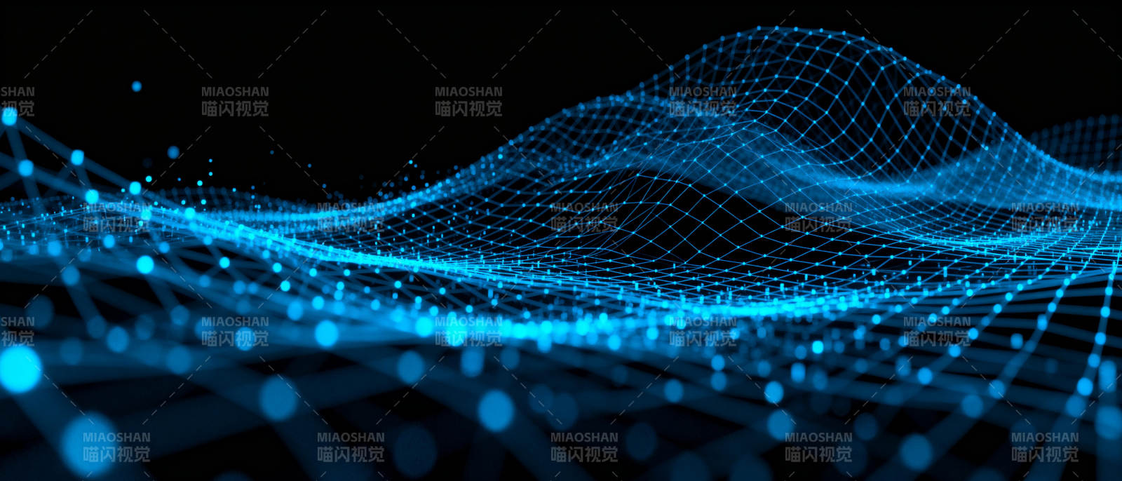 蓝色波浪科技感图片