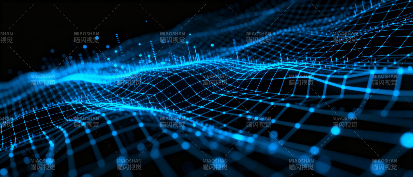 蓝色数据波浪图片