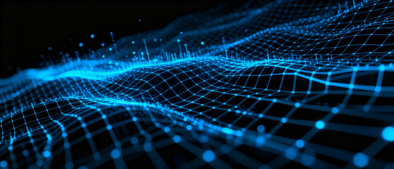 蓝色数据波浪图片