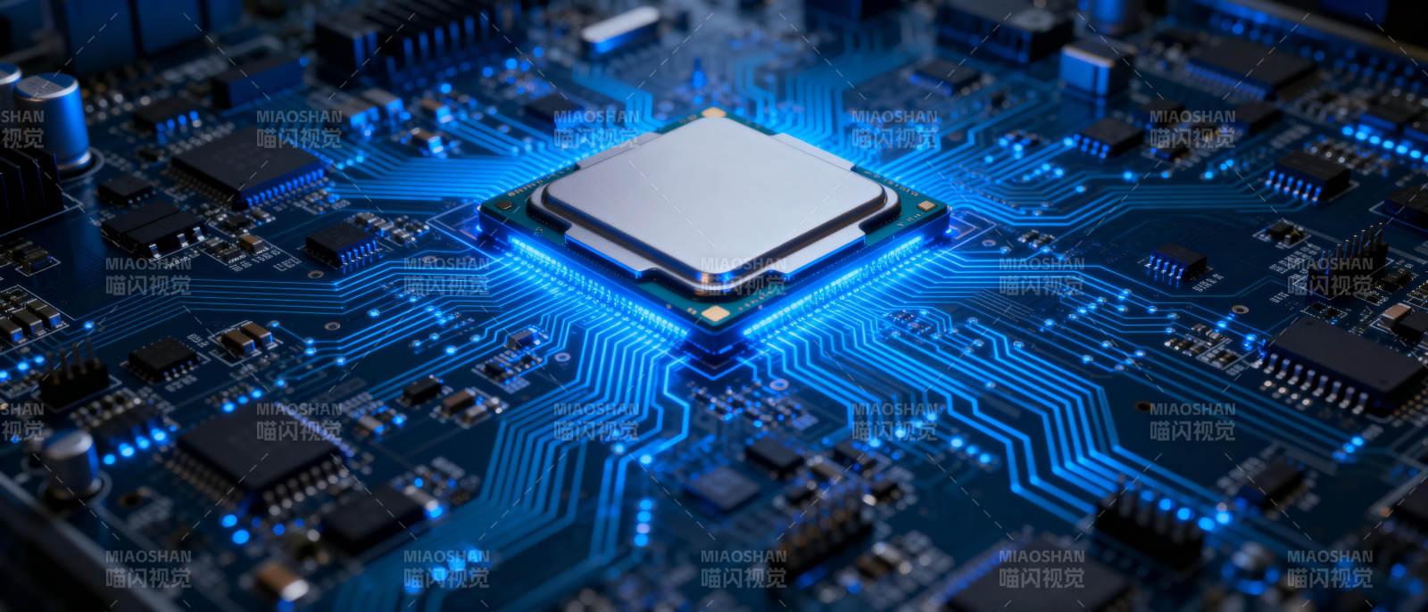 芯片电路发光图图片