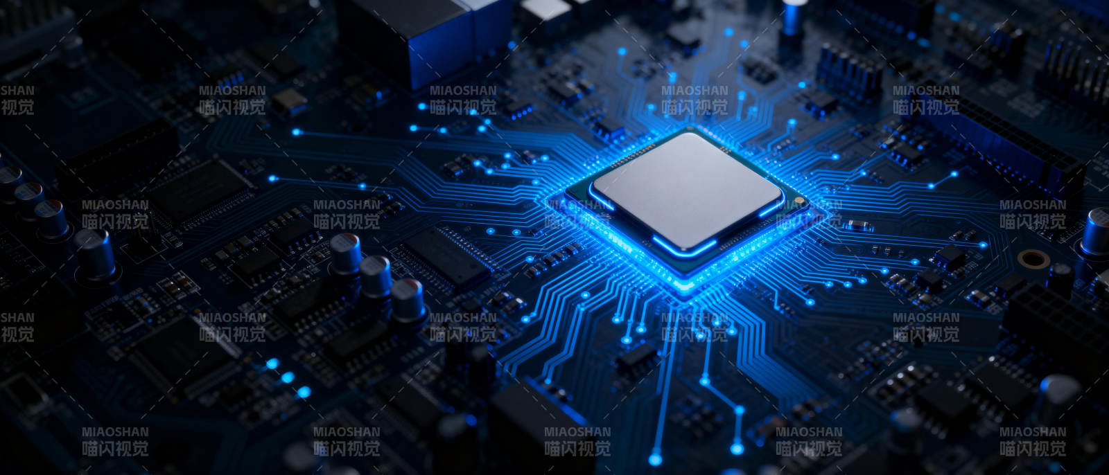 芯片电路发光图图片