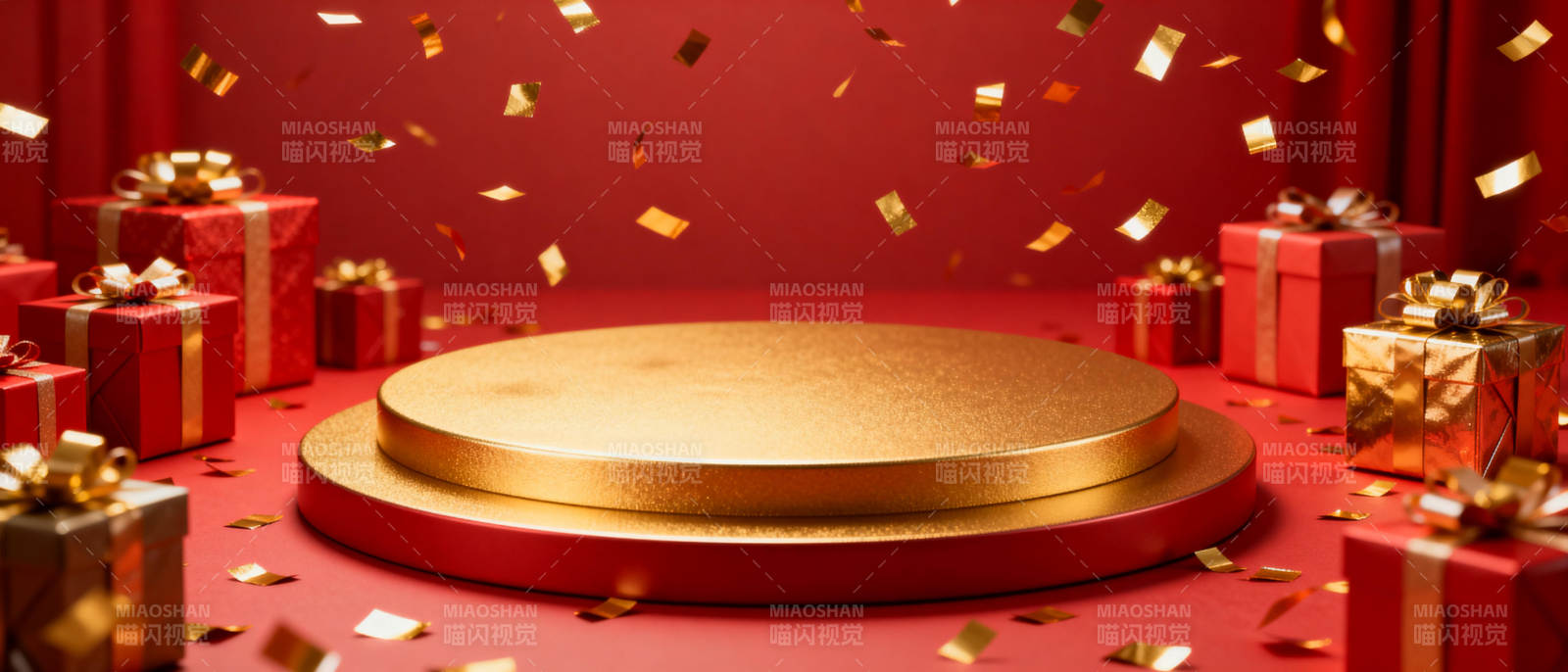 金色舞台礼盒纷飞图片