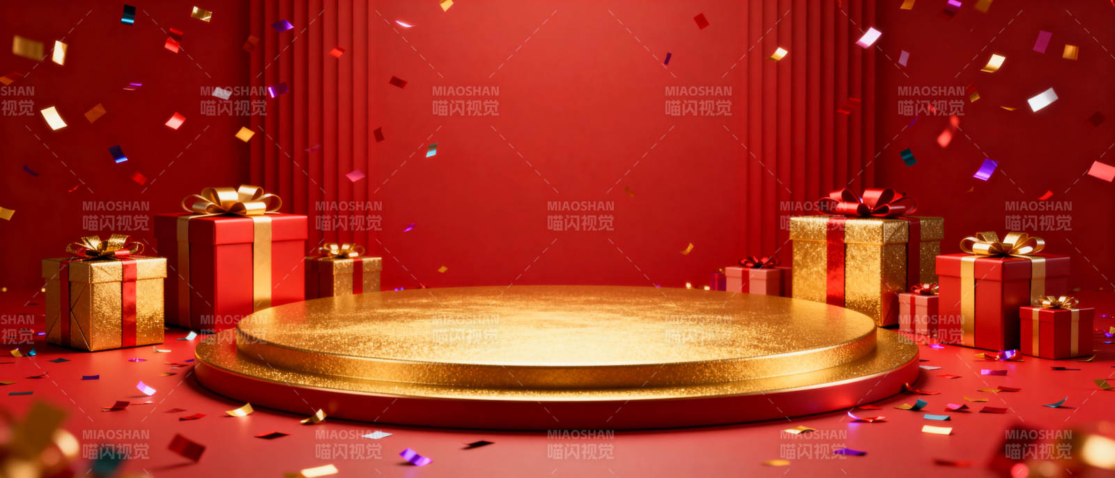 金色舞台礼盒飘彩图片