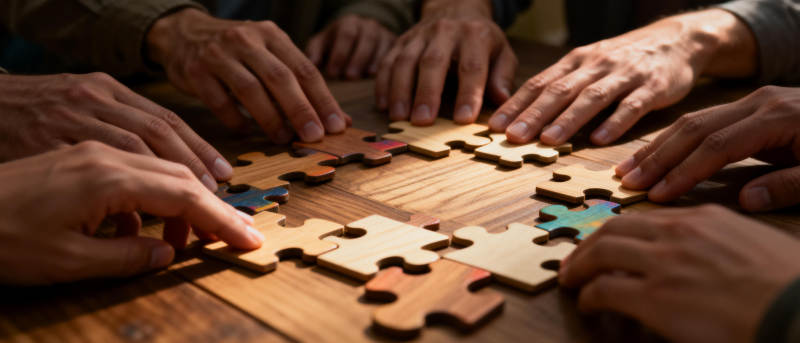 众人拼图合作图片