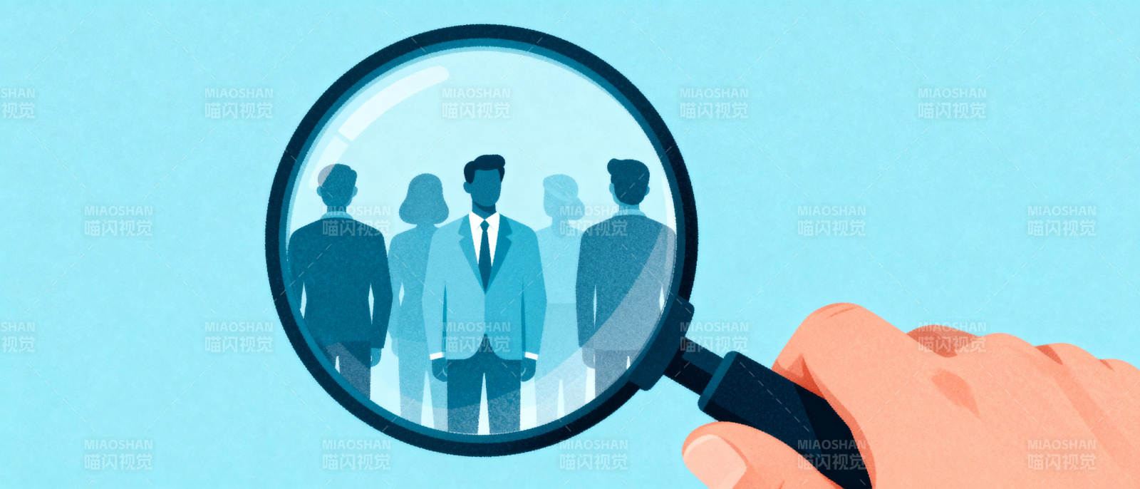 人才筛选放大镜图片