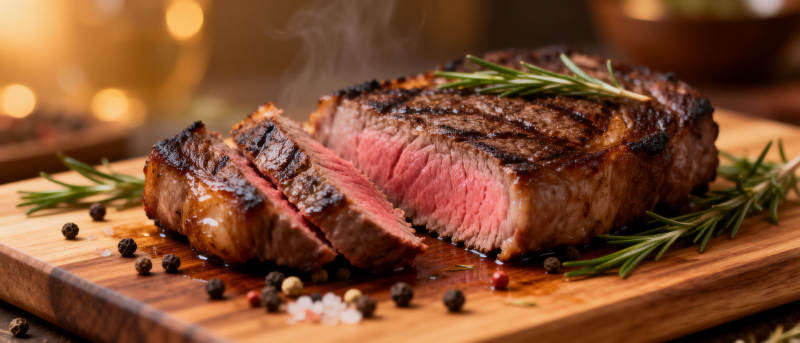香煎牛排配迷迭香图片