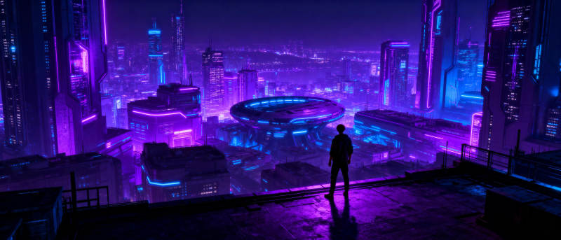 霓虹都市夜景图片