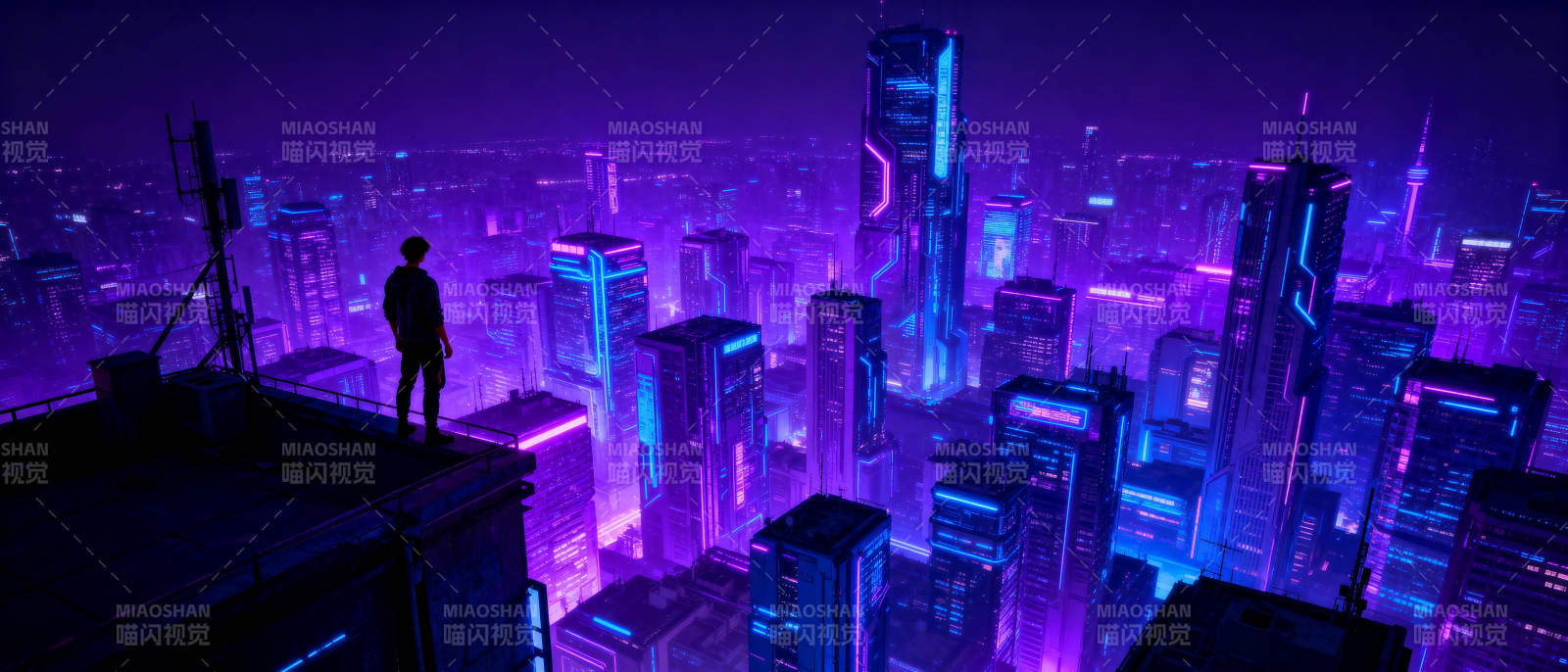 霓虹都市夜景图片