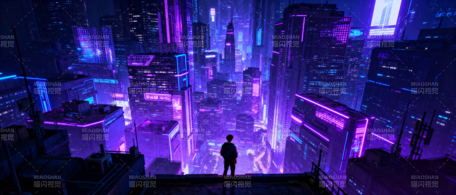 霓虹都市夜景图片