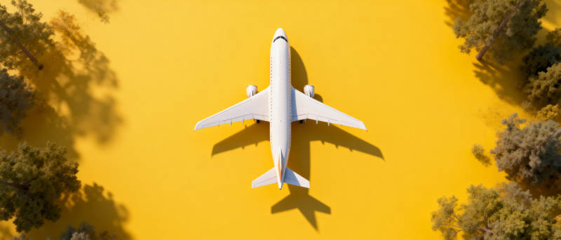 俯瞰飞行的飞机图片