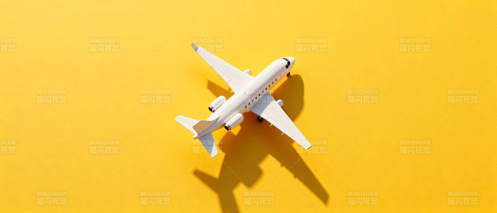 飞机模型黄色背景图片