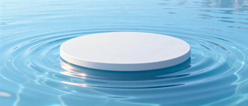 水中的白色圆盘图片