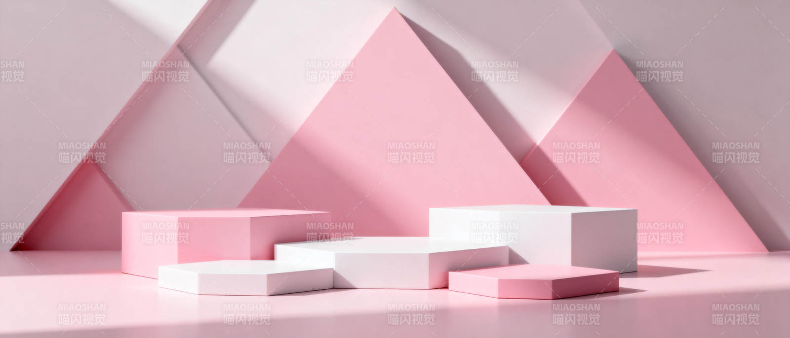 粉色几何空间图片