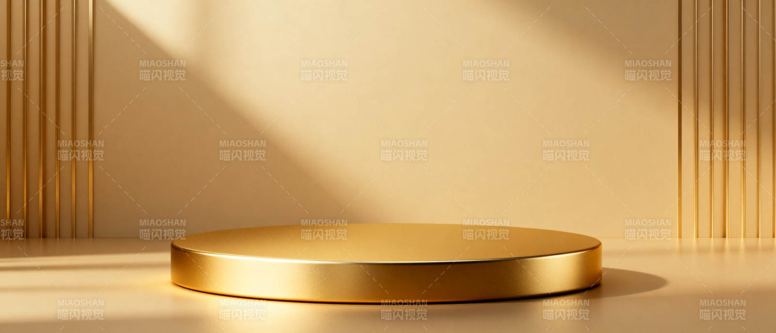 金色圆台光影艺术图片