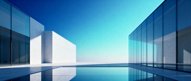 现代建筑与水景图片