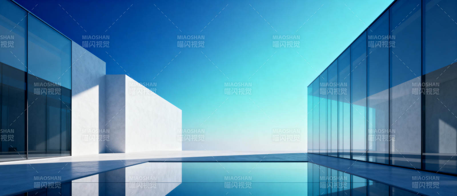 现代建筑与水景图片