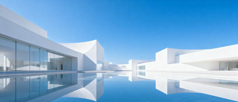 现代建筑与水景图片