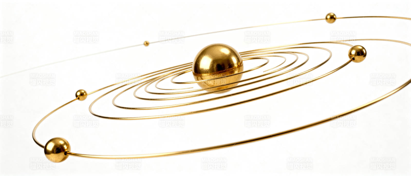 金色行星轨道模型图片