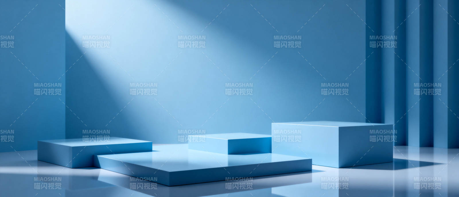 蓝调几何空间图片