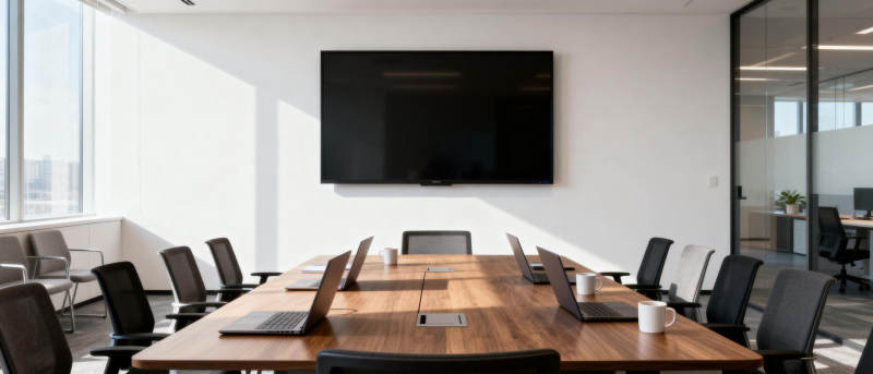 现代会议室全景图片