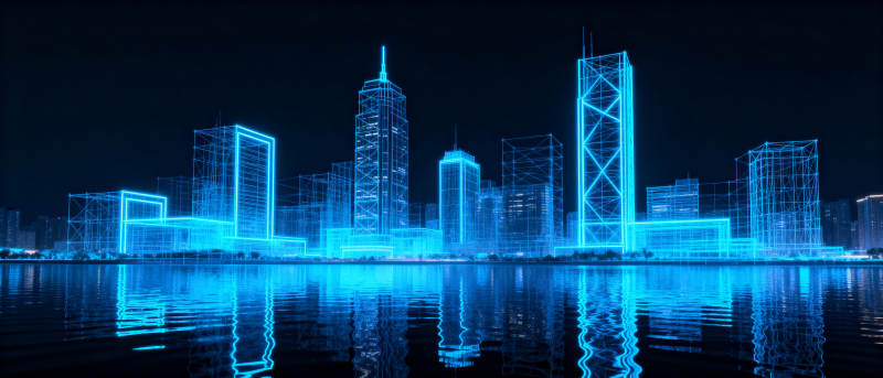 未来城市夜景图片