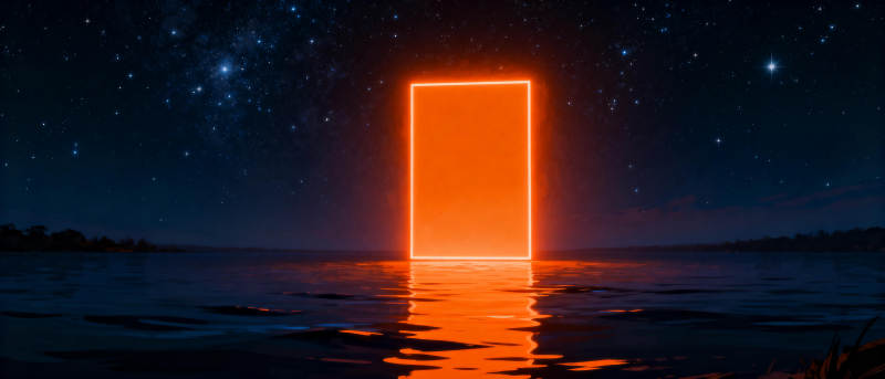星夜橙光之门图片