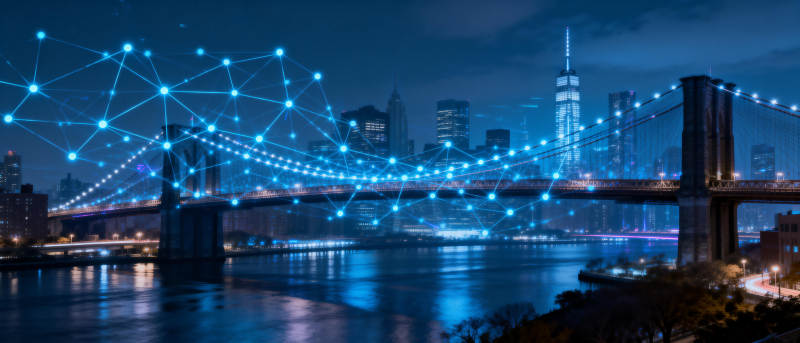 智慧之桥夜景图片