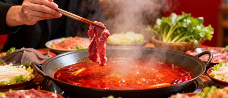 热气腾腾的火锅宴图片