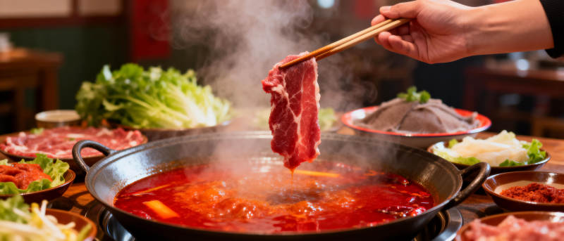 火锅涮肉 热气腾腾图片