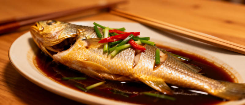 清蒸鱼配葱姜图片