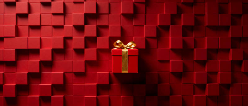 红色礼盒 金色丝带图片