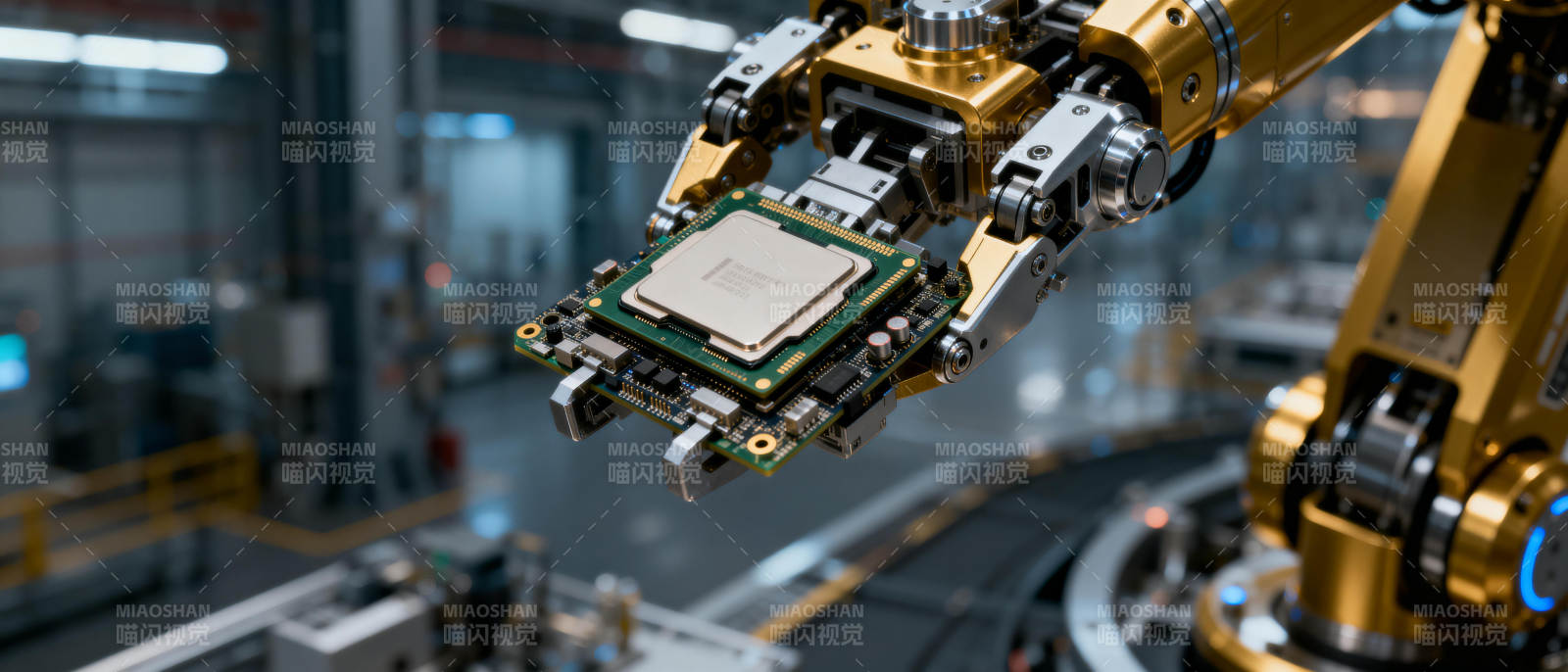 智能机械臂装配芯片图片