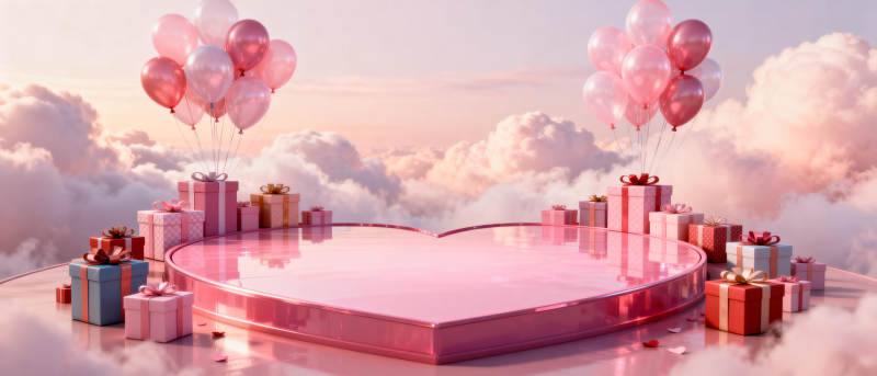 浪漫云上心形舞台图片