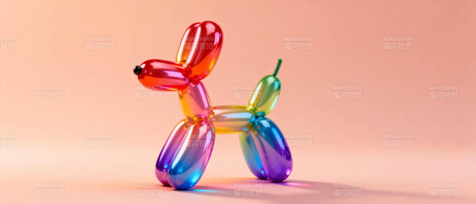 彩虹气球狗图片