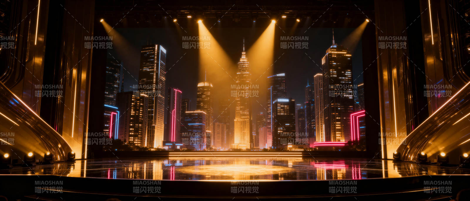 霓虹都市夜景图片