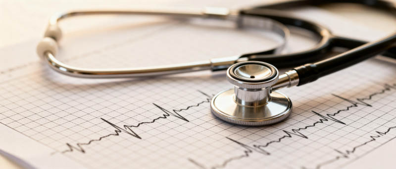 听诊器与心电图图片