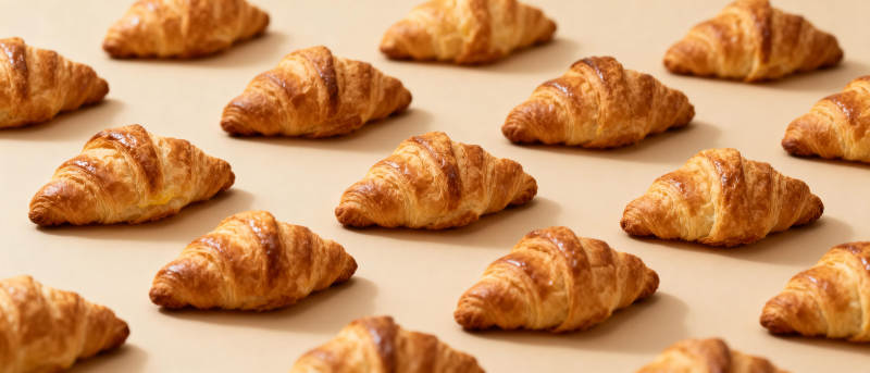 金黄酥脆羊角面包图片