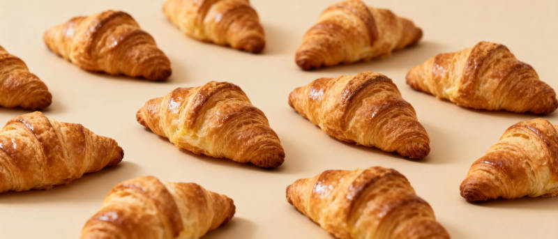 金黄酥脆可颂面包图片