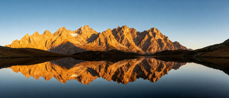 雪山倒影湖中图片