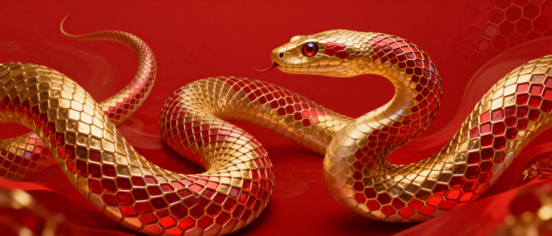 金蛇舞动红绸间图片