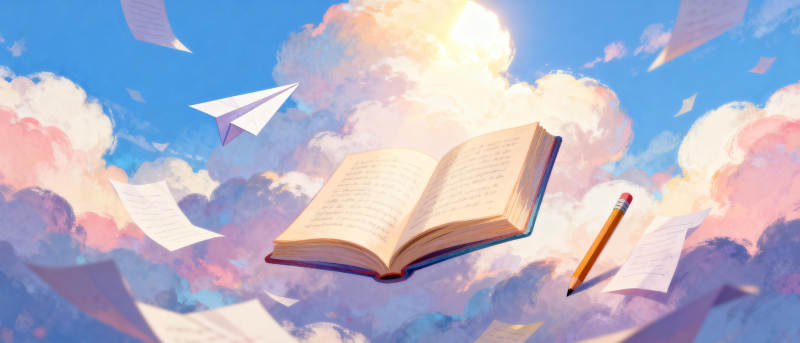 书页飞舞的天空图片