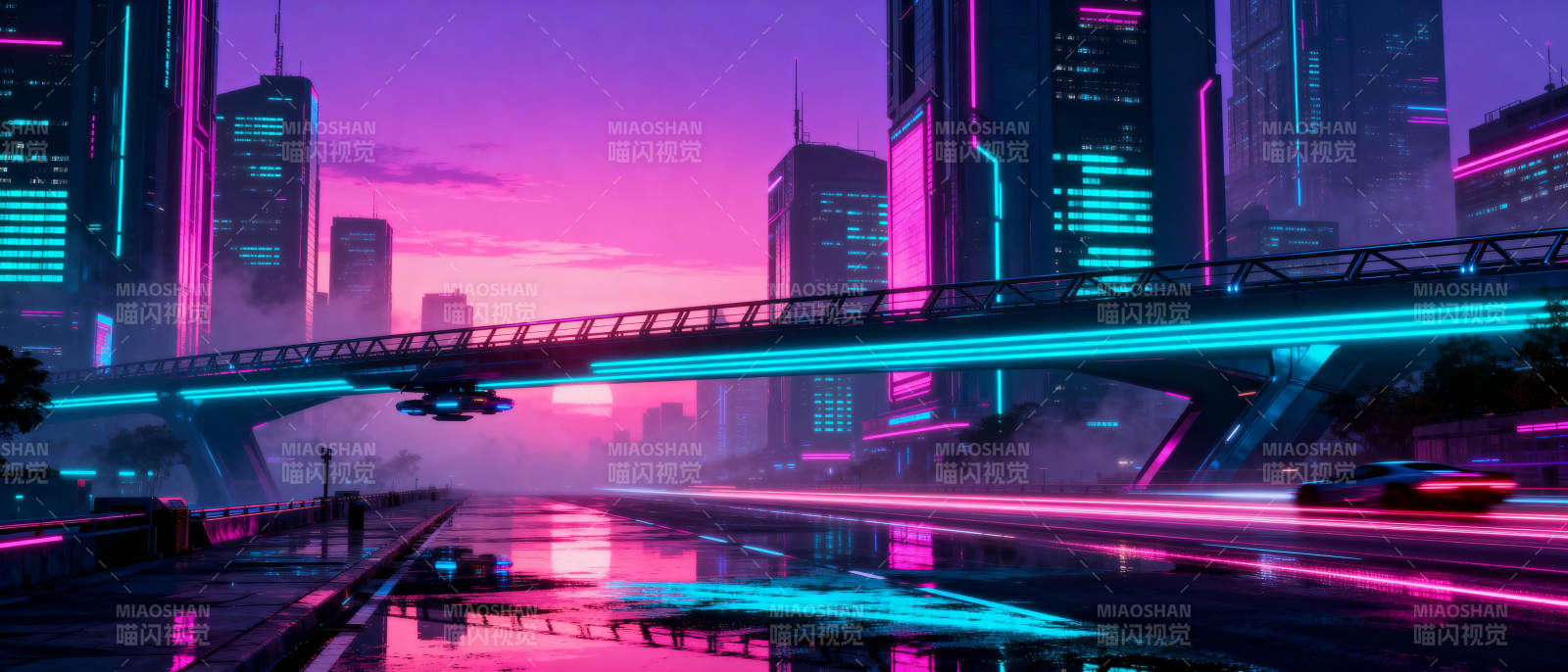 霓虹都市夜景图片