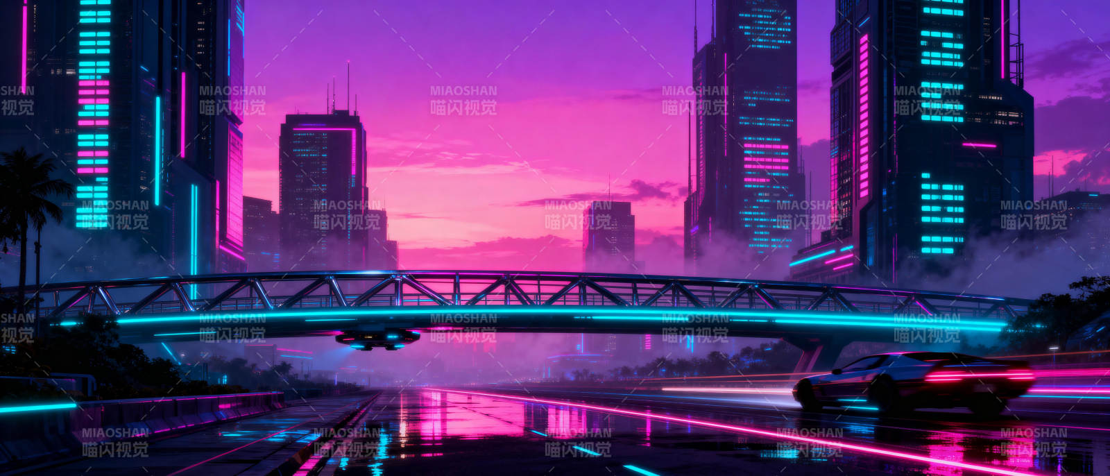 霓虹都市夜景图片